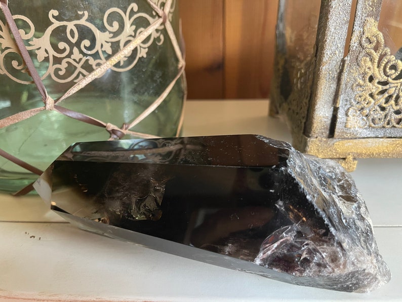 Striking Smoky Quartz Point, Smoky Quartz with Phantom and Rainbow Inclusions, Crystal Magic