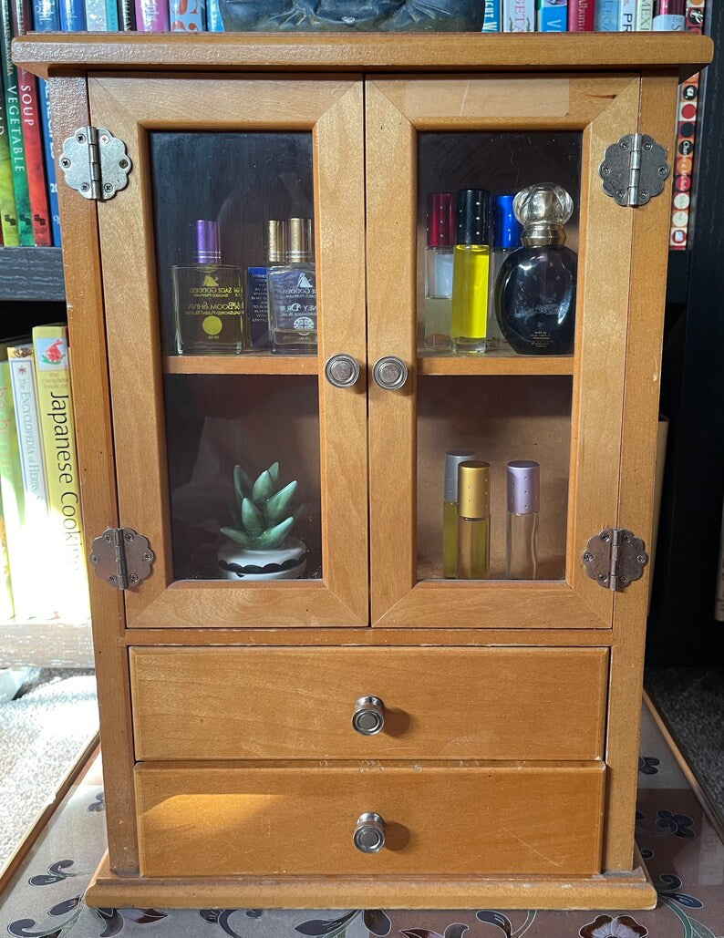 Vintage Oak Cabinet, Essential Oil Cabinet, Old World Vintage