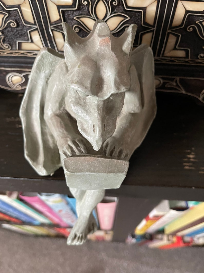 Awesome Gargoyle on Laptop Statue, Old World Vintage