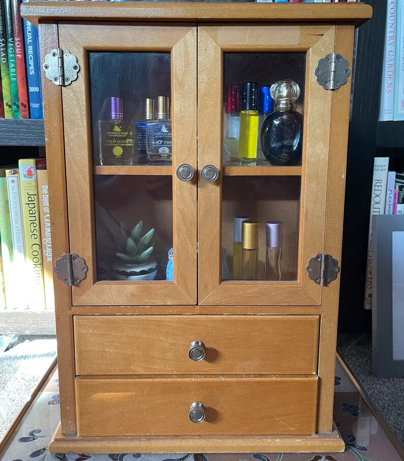 Vintage Oak Cabinet, Essential Oil Cabinet, Old World Vintage