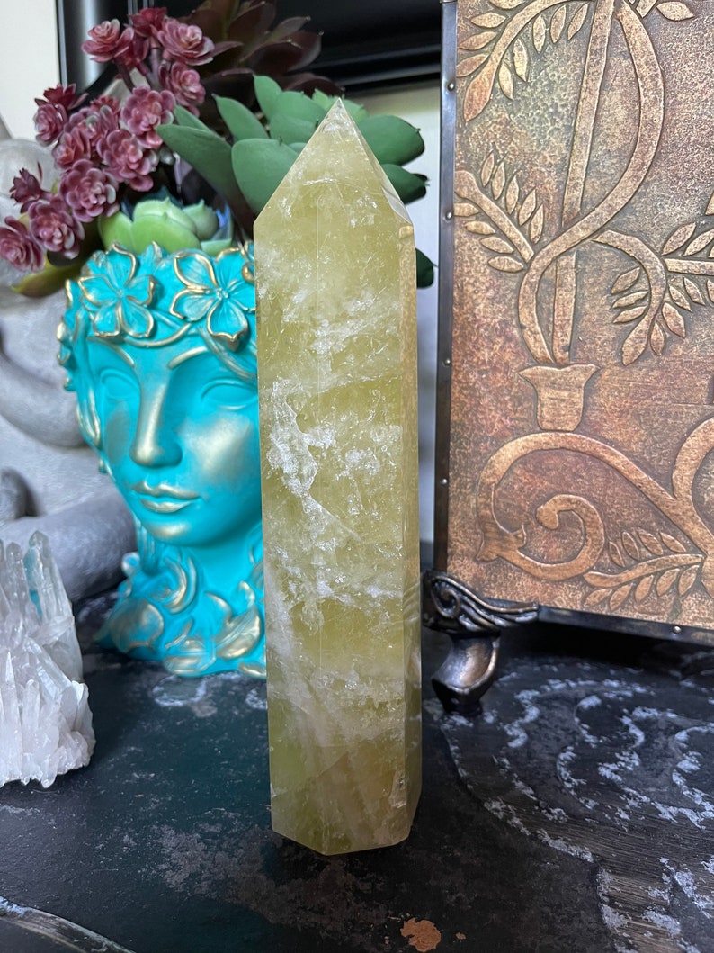 Tall Rainbow Citrine Tower, Rainbow Citrine from Brazil, Crystal Magic