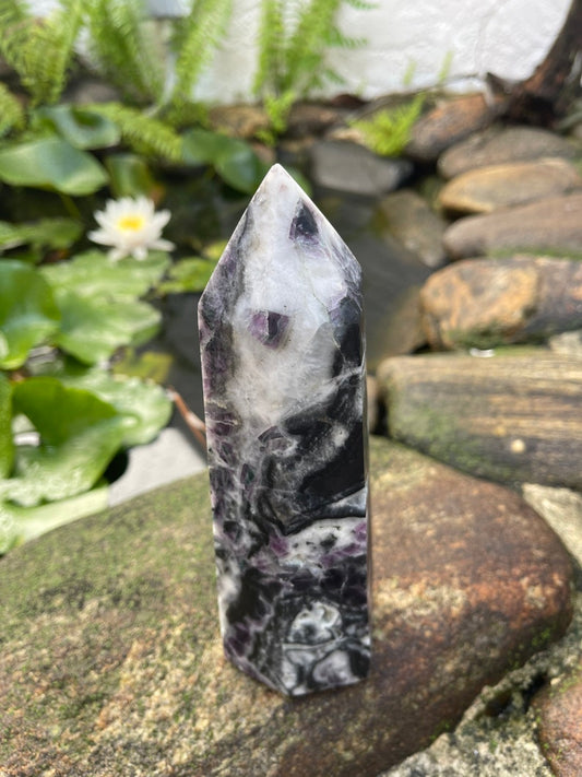 Large Purple Fluorite Quartz Tower, Crystal Magic