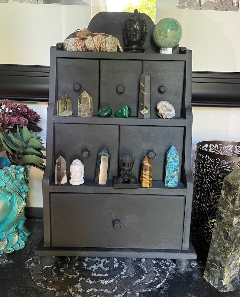 Tiered Altar Shelf, Crystal Display, Lovecycled