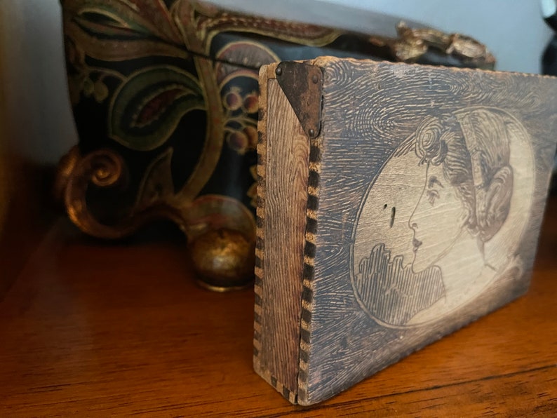 Vintage Art Nouveau Box with Santo Palo Sticks, Old World Vintage, Gift Sets