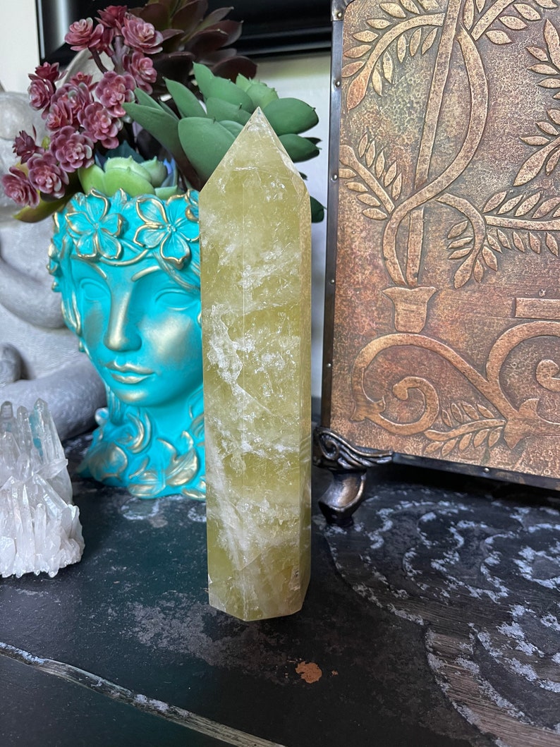 Tall Rainbow Citrine Tower, Rainbow Citrine from Brazil, Crystal Magic