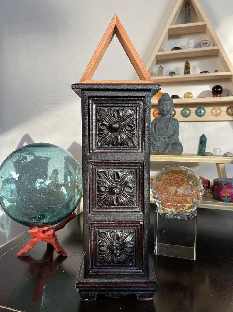 Mystical Cabinet, Hand Crafted Triangle, Home Decor