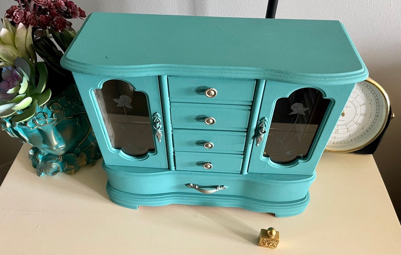 Beach Cottage Jewelry Cabinet, Upcycled Vintage Cabinet, Lovecycled