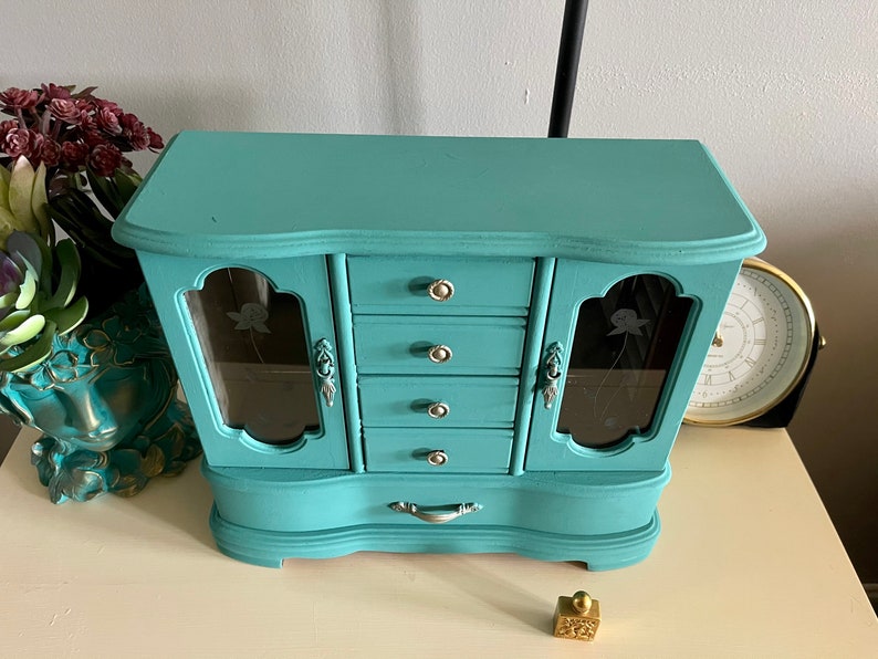 Beach Cottage Jewelry Cabinet, Upcycled Vintage Cabinet, Lovecycled
