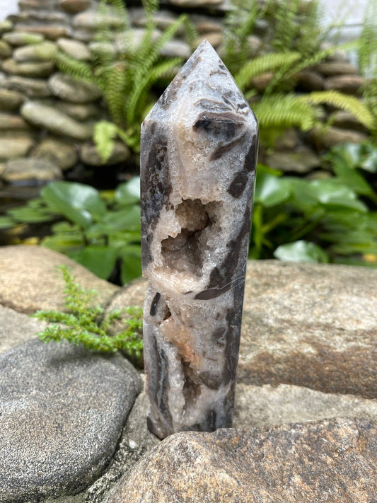 Druzy Tower White Sphalerite, Crystal Magic