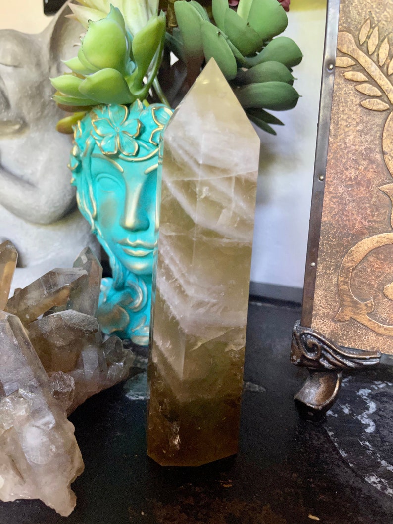 Tall Rainbow Citrine Tower, Rainbow Citrine from Brazil, Crystal Magic