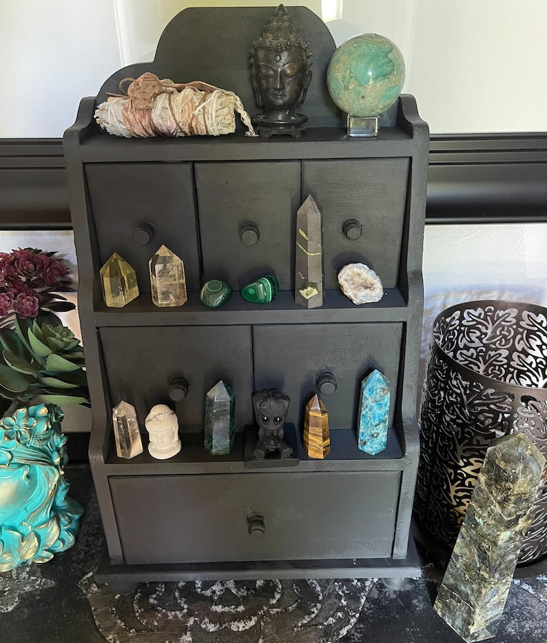Tiered Altar Shelf, Crystal Display, Lovecycled