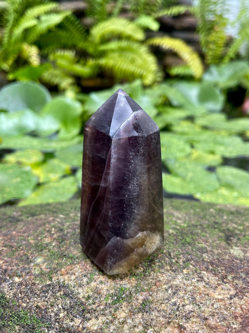 Dark and Mysterious Purple Fluorite Tower, Crystal Magic