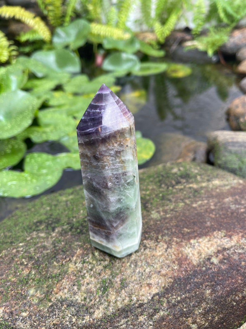 Beautifully Banded Rainbow Fluorite Tower, Crystal Magic