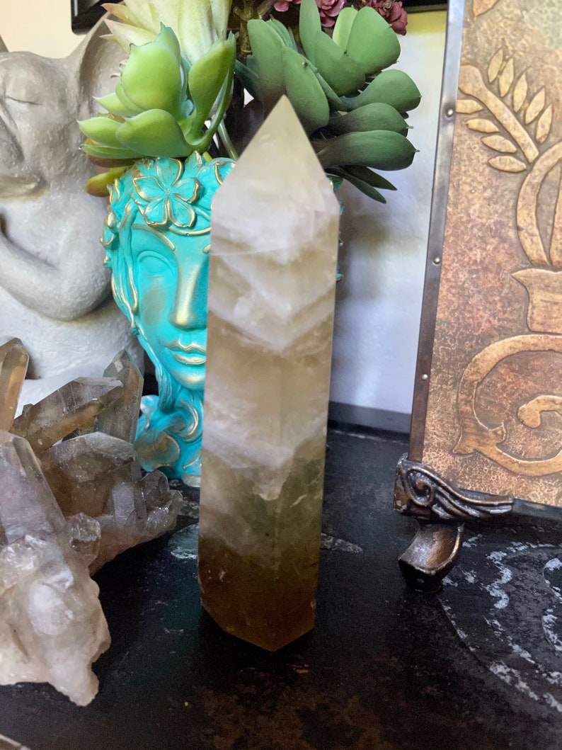 Tall Rainbow Citrine Tower, Rainbow Citrine from Brazil, Crystal Magic