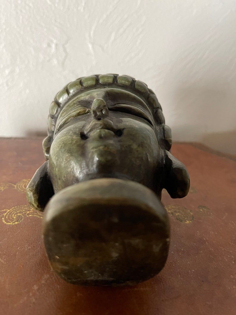 Fantastic Vintage Carved Jade Buddha Head, Crystal Magic