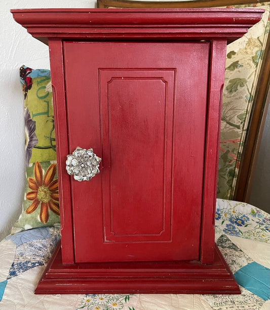 Primitive Red Cabinet, Farmhouse Style, Home Decor