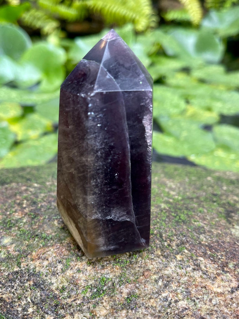 Dark and Mysterious Purple Fluorite Tower, Crystal Magic