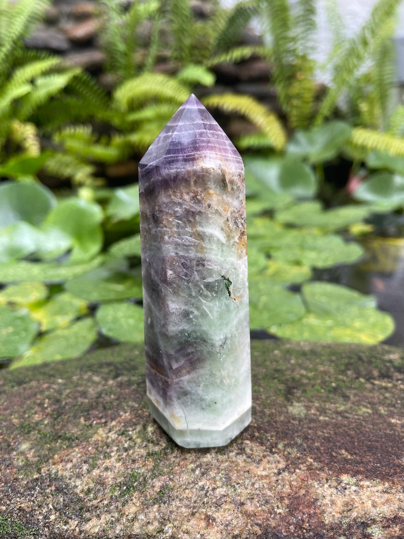 Beautifully Banded Rainbow Fluorite Tower, Crystal Magic