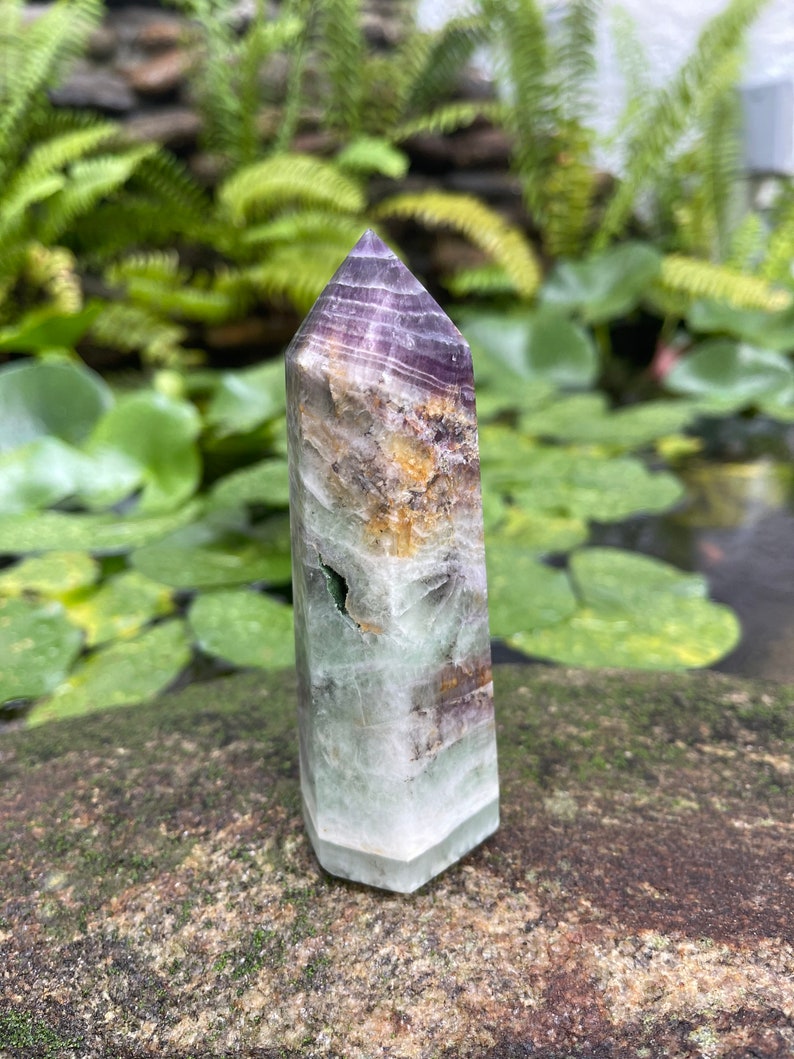 Beautifully Banded Rainbow Fluorite Tower, Crystal Magic