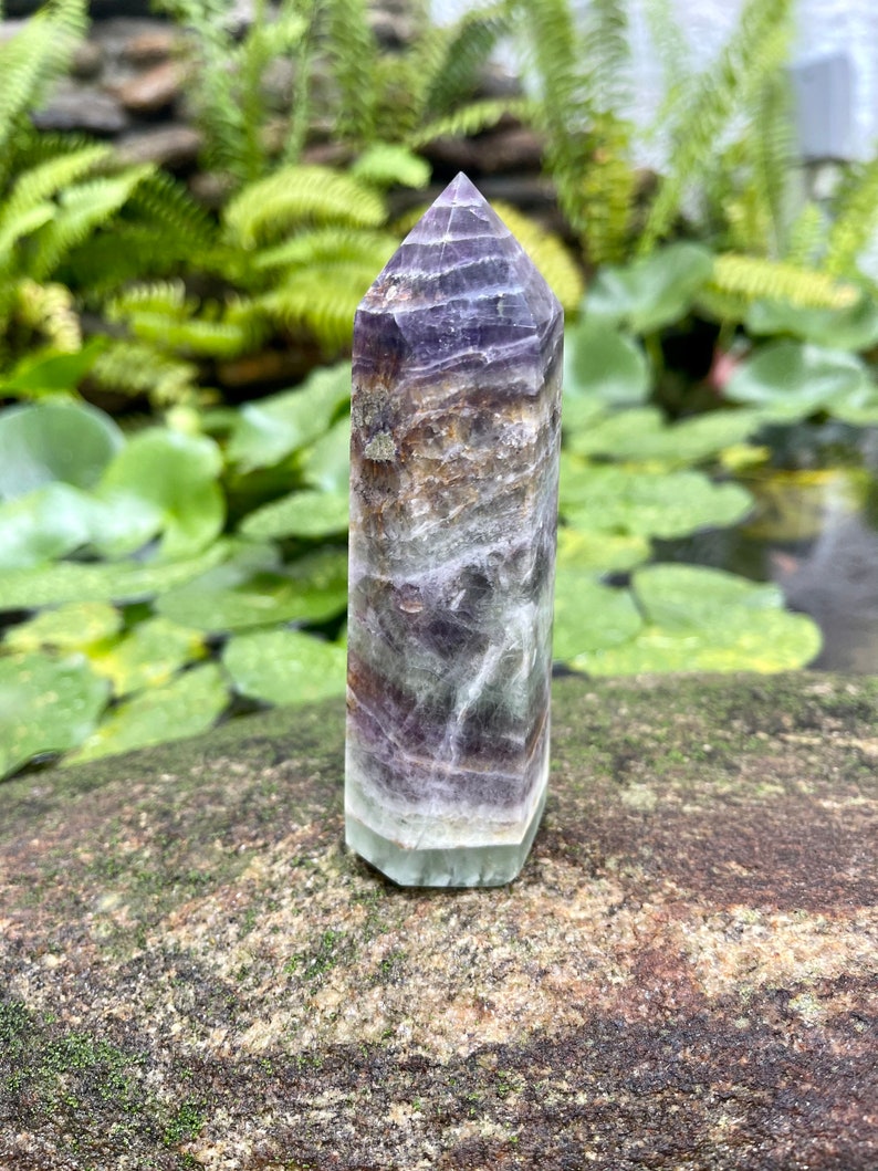 Beautifully Banded Rainbow Fluorite Tower, Crystal Magic