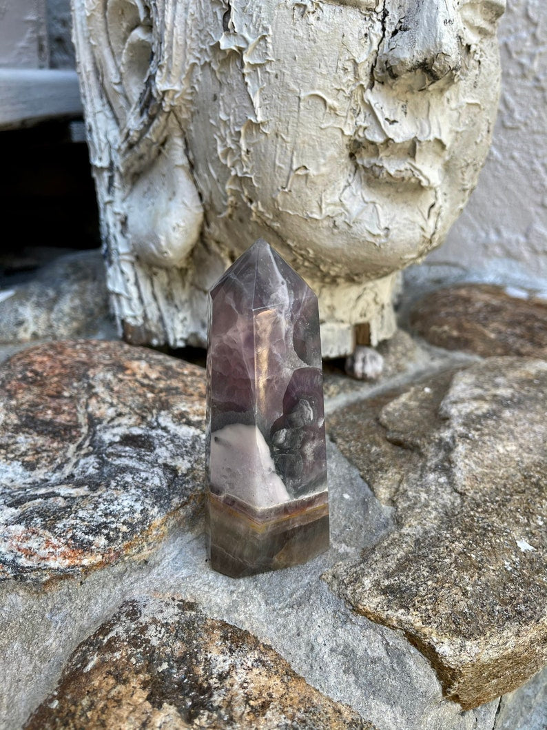 Intriguing Color Pattern Fluorite Tower, Crystal Magic