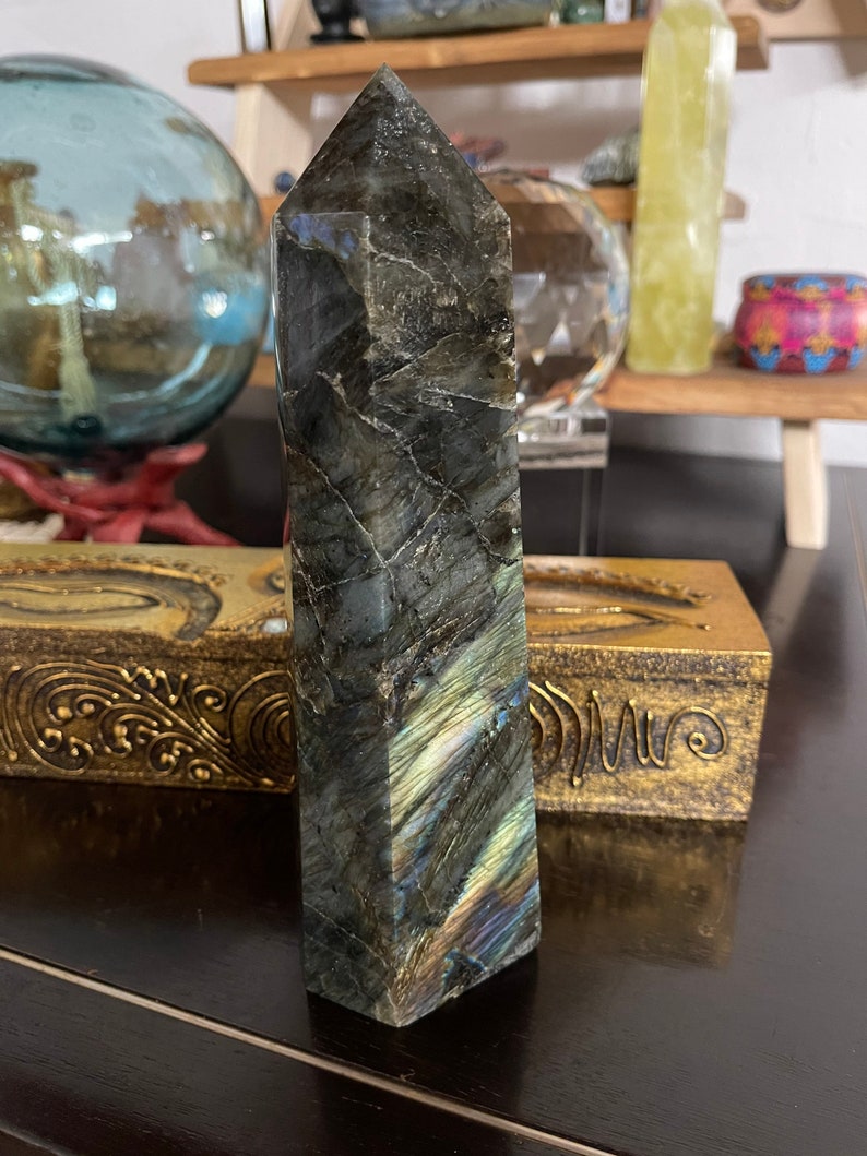 Stunning Large Labradorite Crystal Tower, Crystal Magic