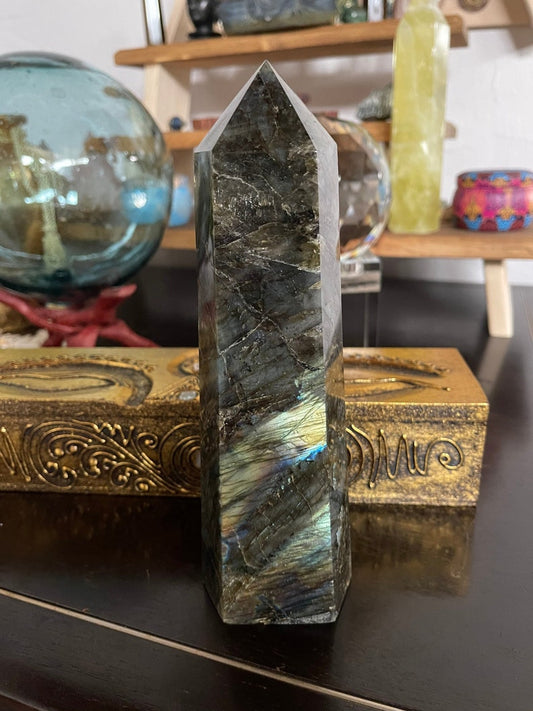 Stunning Large Labradorite Crystal Tower, Crystal Magic