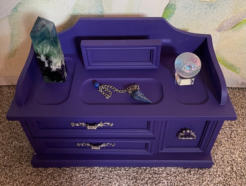 Mystical Purple Cabinet, Tarot Deck Chest, Lovecycled