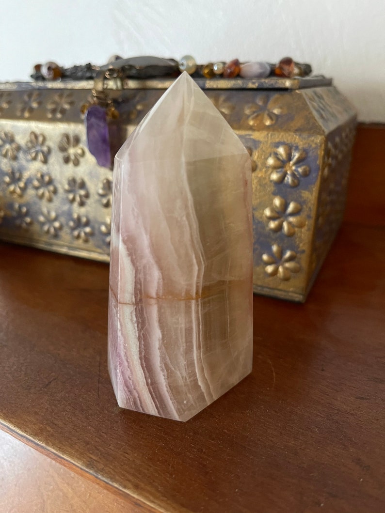 Beautifully Banded Rainbow Fluorite Tower, Crystal Magic