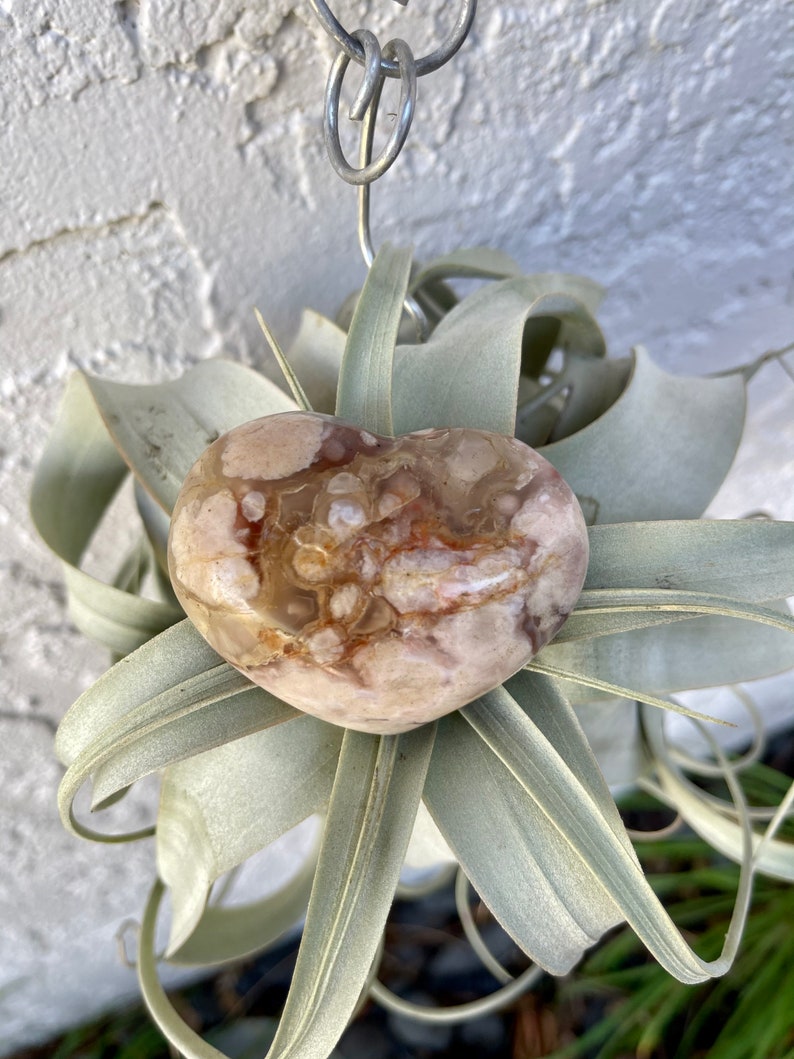 Agate Heart, Palm Stone, Cherry Blossom Agate, Crystal Magic