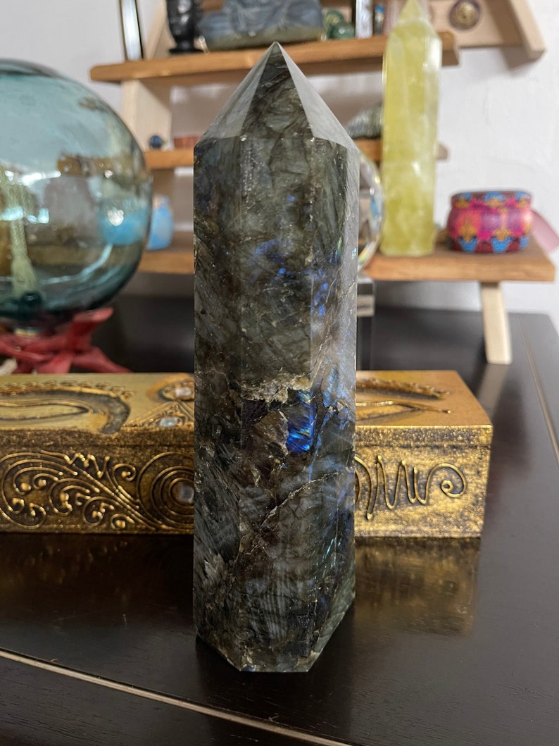 Stunning Large Labradorite Crystal Tower, Crystal Magic