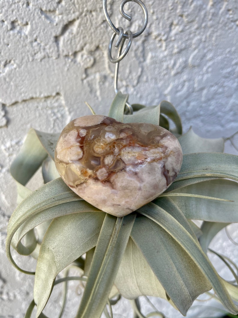 Agate Heart, Palm Stone, Cherry Blossom Agate, Crystal Magic