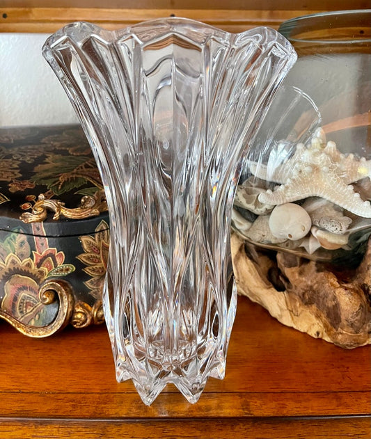 Magnificent French Crystal Vase, Old World Vintage