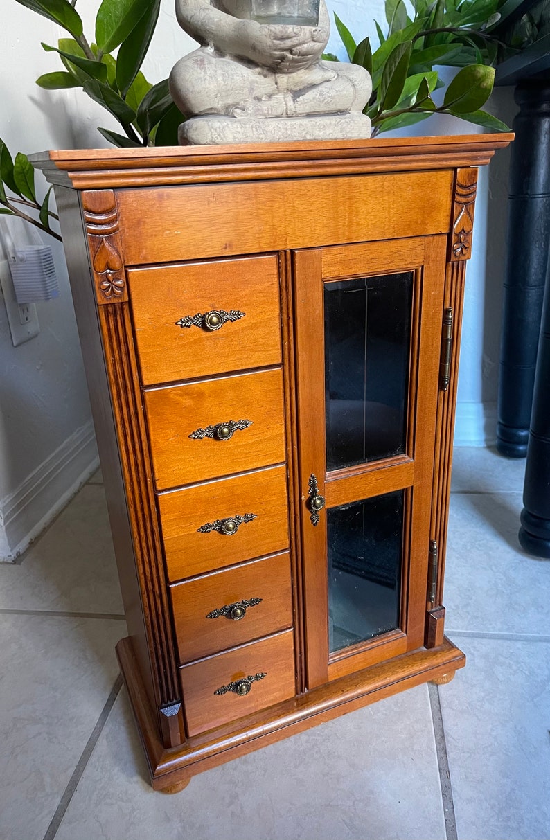 Charming Vintage Jewelry Cabinet, Old World Vintage