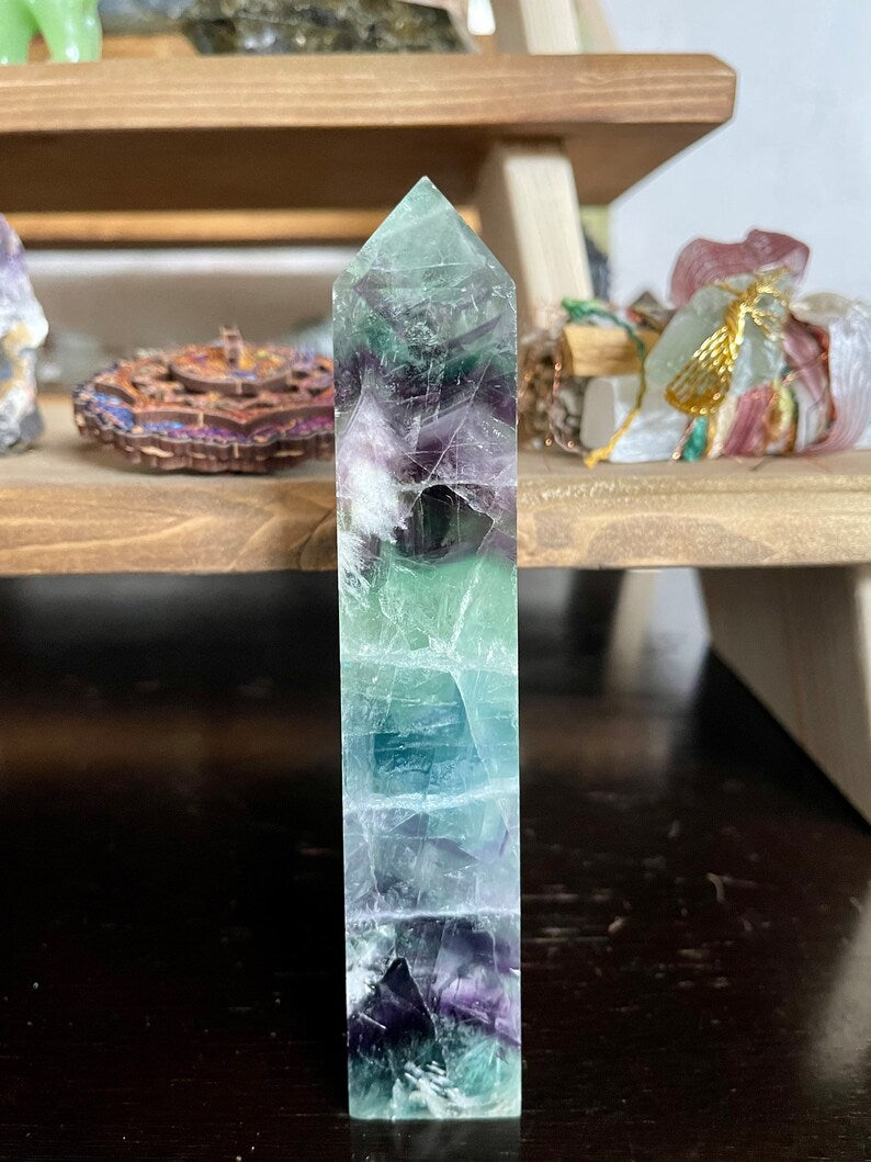 Rainbow Fluorite Tower, High Quality, Crystal Magic
