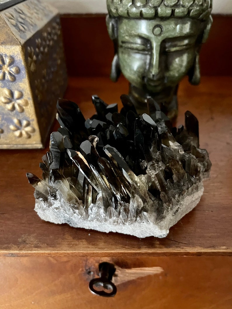 Smoky Quartz Cluster, Fantastic Clarity, Crystal Magic