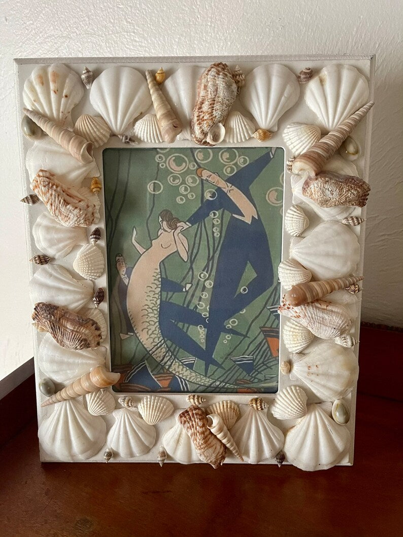 Fun and Fabulous Beach Cottage Decor, Home Decor, mid century modern seashell frame and picture