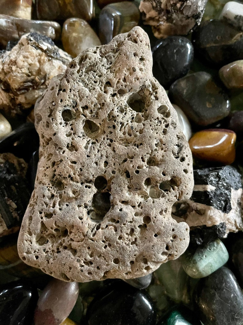 Mega Hagstone, Extra Large Natural Beach Stone with Hole, Crystal Magic