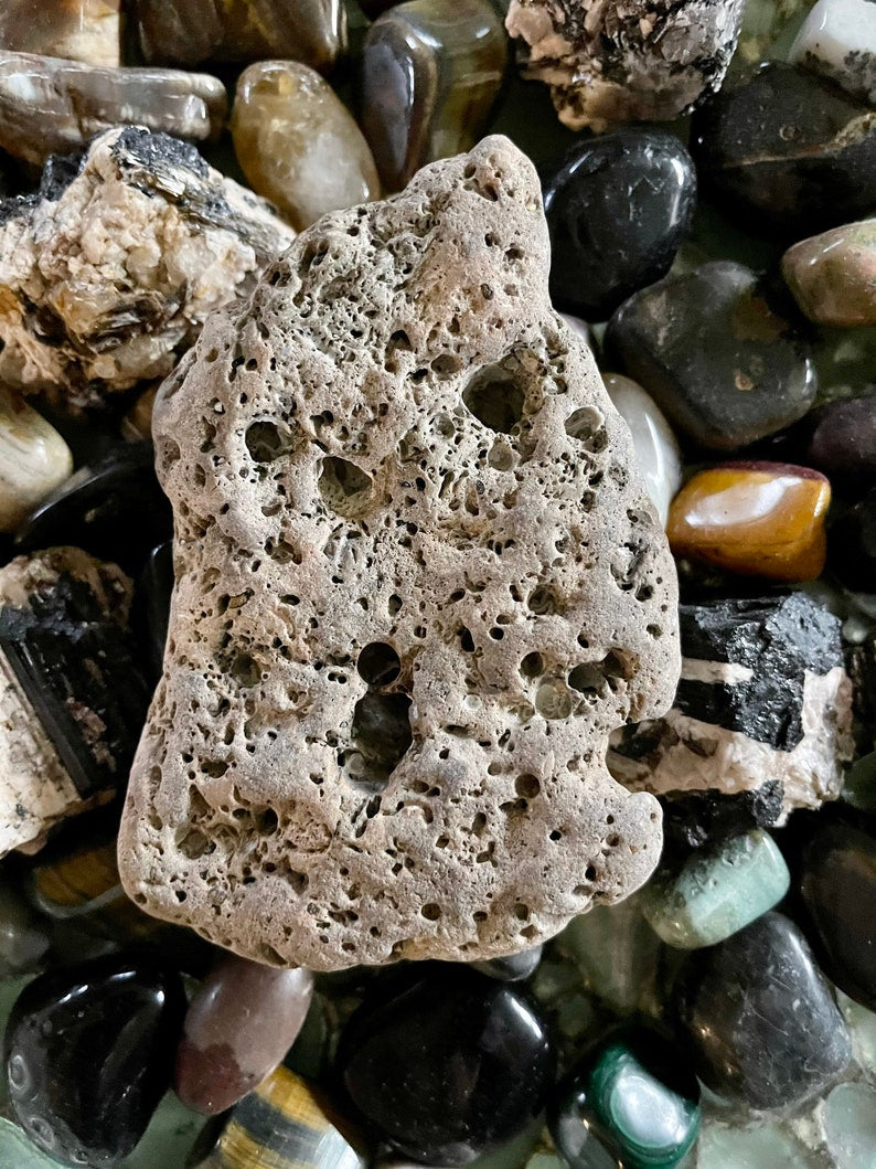 Mega Hagstone, Extra Large Natural Beach Stone with Hole, Crystal Magic