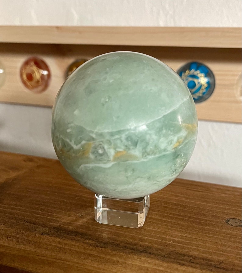 Soothing Polished Amazonite Sphere, Crystal Magic