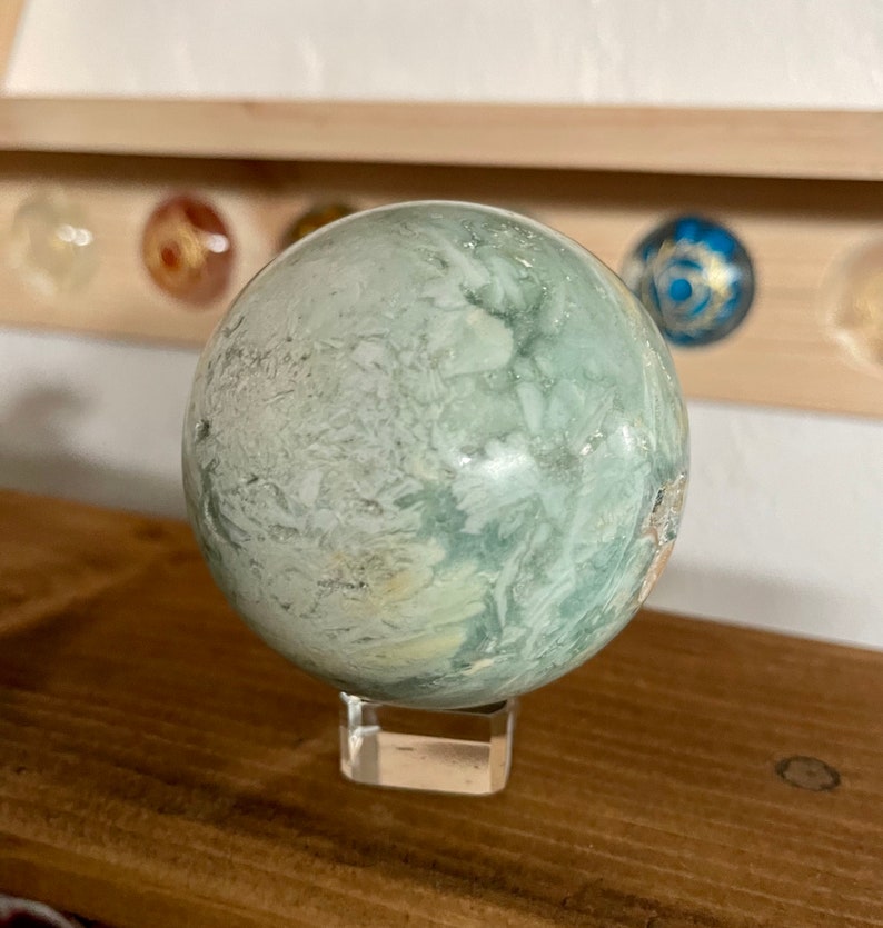 Soothing Polished Amazonite Sphere, Crystal Magic