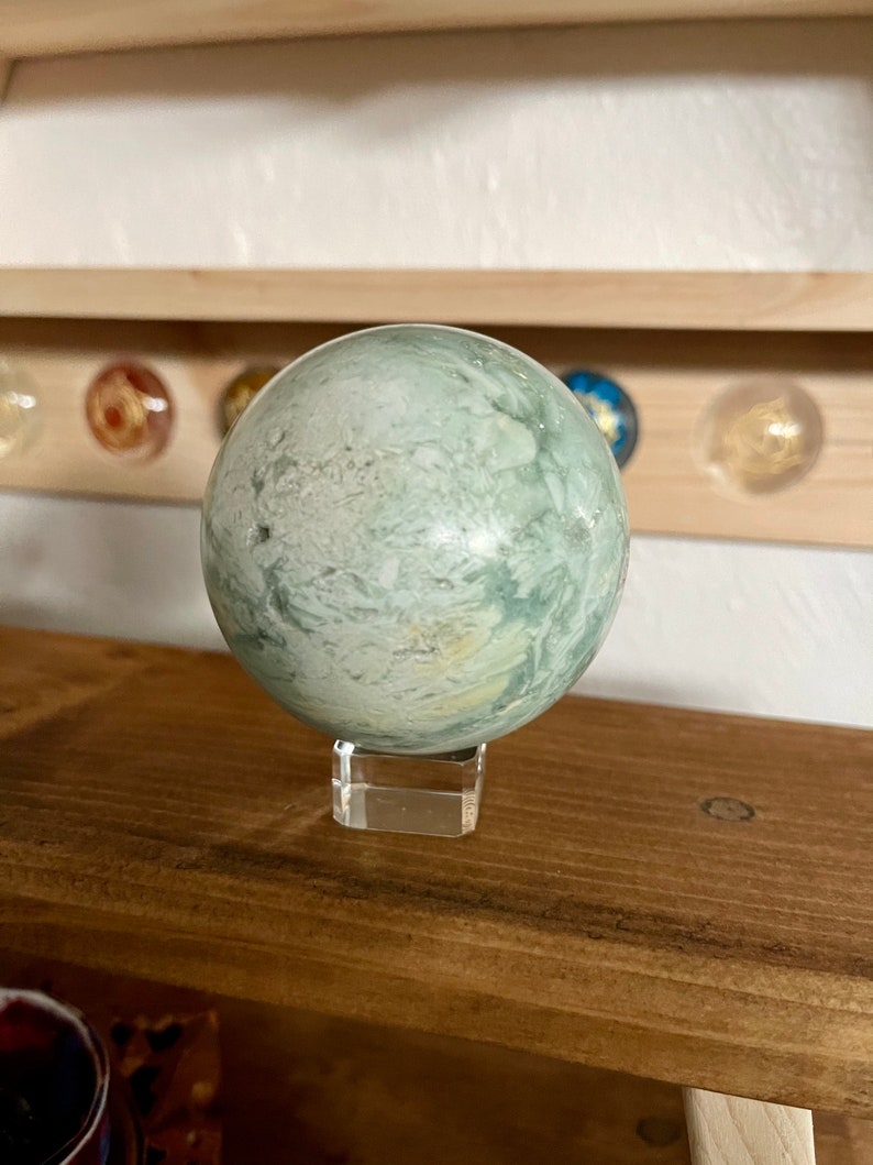 Soothing Polished Amazonite Sphere, Crystal Magic