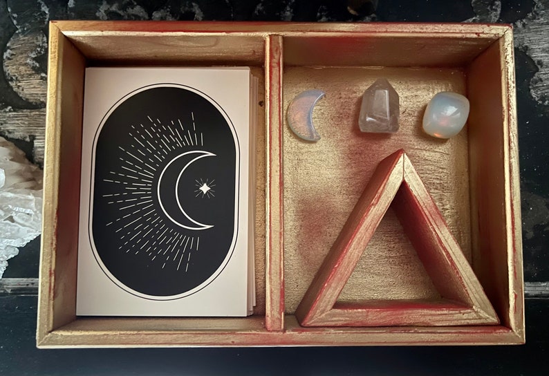 Hand Crafted Tarot/Oracle Box, Metaphysical Gift Set