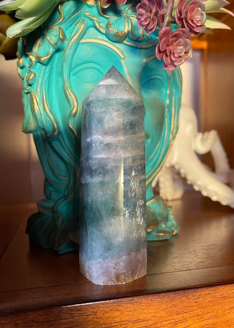 Beautiful High Quality Rainbow Fluorite Tower, Rainbow Flashes, Crystal Magic