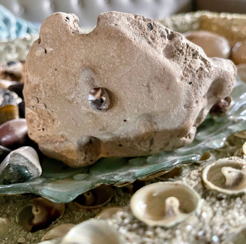 Mega Hagstone, Extra Large Natural Beach Stone with Hole, Crystal Magic
