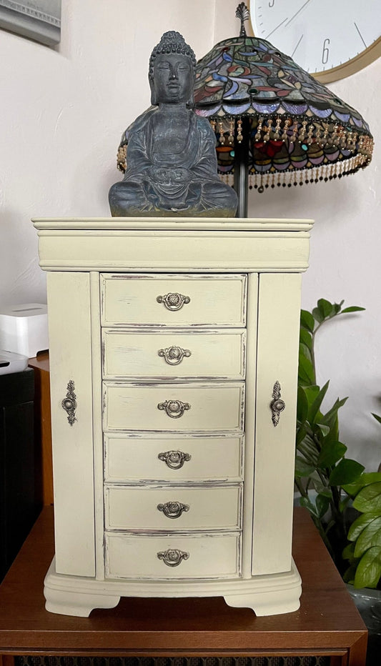 Lovecycled Vintage Jewelry Chest, Large Jewelry Cabinet