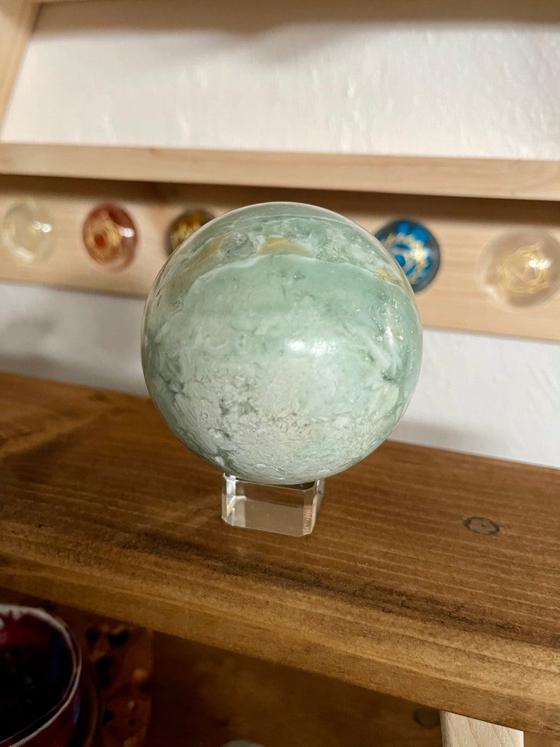 Soothing Polished Amazonite Sphere, Crystal Magic