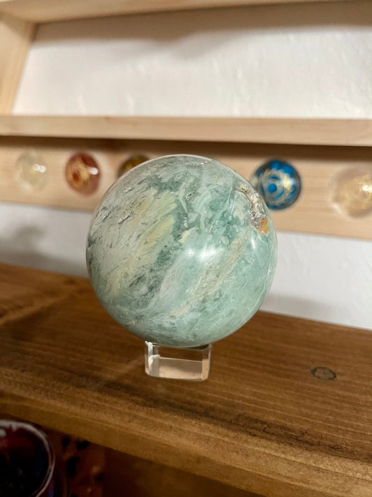 Soothing Polished Amazonite Sphere, Crystal Magic