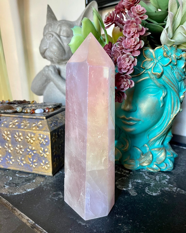 Gorgeous Large Aura Rose Quartz Generator, Crystal Magic