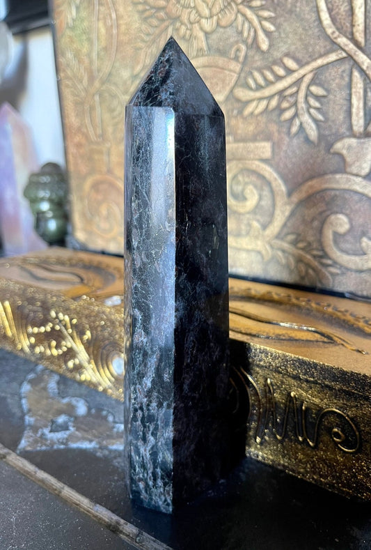 Arfvedsonite Tower, Natural Arfvedsonite, Crystal Magic